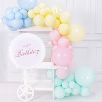 Guirnalda de globos de colores pastel y transparentes - 74 unidades