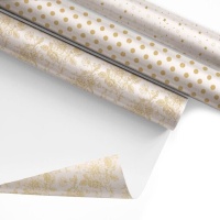 Geschenkpapier mit verschiedenen Goldmotiven 5,00 x 0,70 m - 1 St.