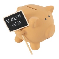 Schweinesparschwein mit Schild - DCasa