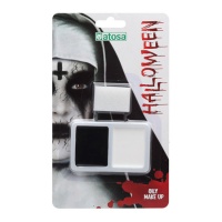 Schwarz-weißes Halloween-Make-up-Set mit Schwamm