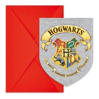 Harry Potter Hogwarts Häuser Einladungen 9.5x14.5 cm - 6 Stk.