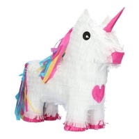 Rosa und buntes Einhorn 3D Piñata 35 cm