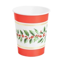 Stechpalme Weihnachtsbecher 270 ml - 6 Stk.