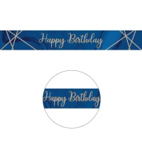 Navy und Gold Schild mit Happy Birthday 2,74 m